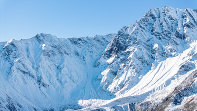 四川甘孜海螺沟景区看到的贡嘎等众多雪山