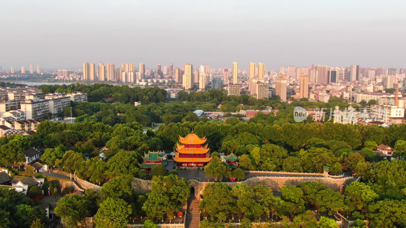 航拍湖南岳阳楼5A景区