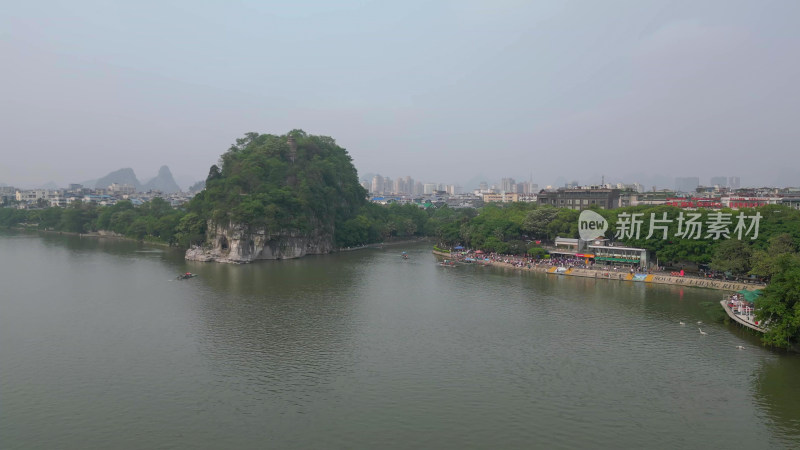 广西桂林象鼻山5A景区航拍