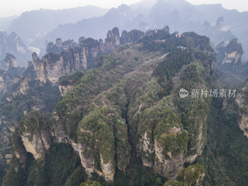 湖南张家界武陵源5A景区航拍