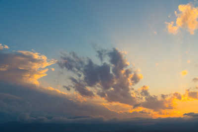 夕阳西下的天空云彩