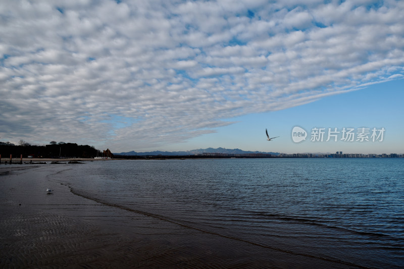 北戴河的海边多云天气