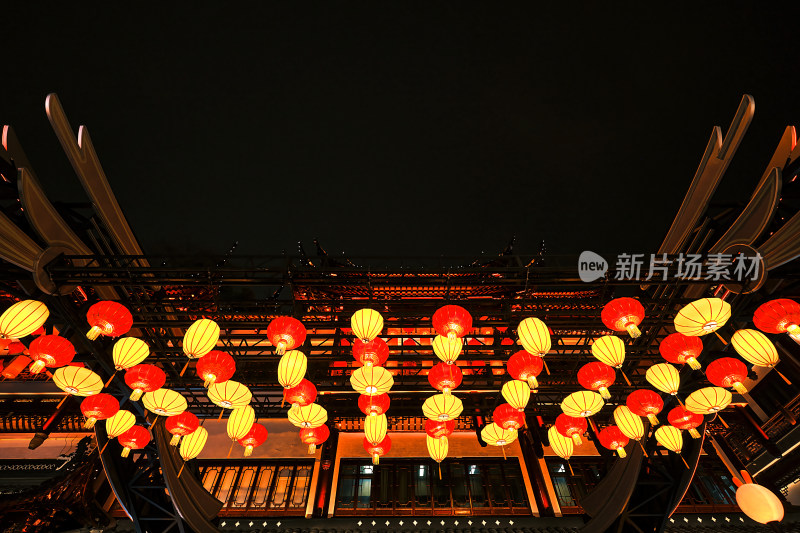 上海豫园元宵灯会灯笼夜景