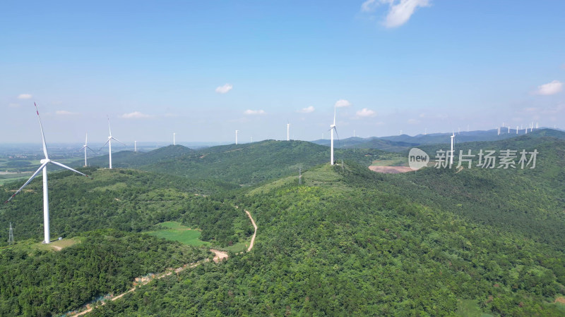 航拍风力发电绿色能源风车