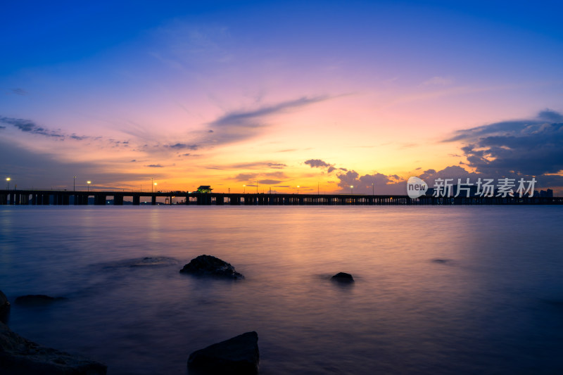 深圳前海石公园日落晚霞美景