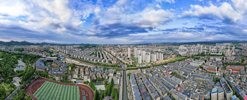 江西瑞昌城市全景图航拍