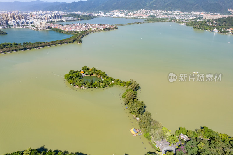 广东肇庆星湖景区航拍摄影图