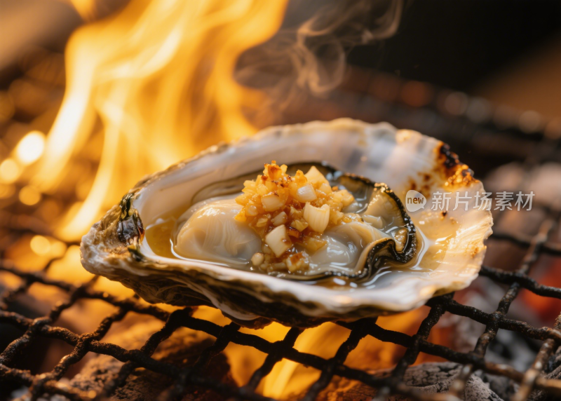 生蚝烤生蚝清蒸生蚝海鲜餐饮美食
