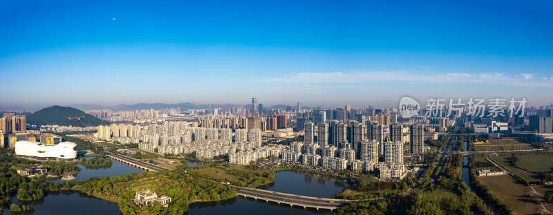 杭州滨江区白马湖景区航拍