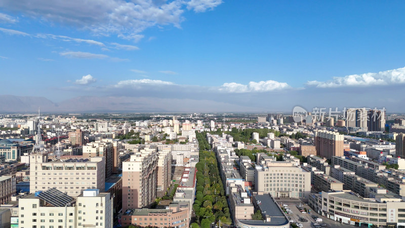 甘肃张掖大景张掖建设航拍