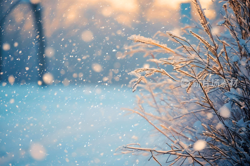 冬天风景大雪背景