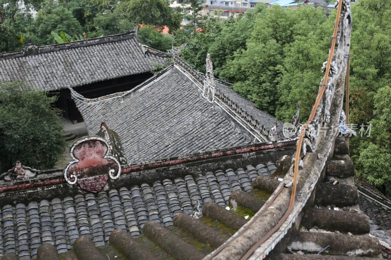 四川自贡荣县大佛寺古建筑檐角