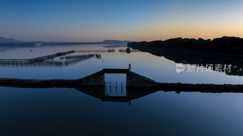 浙江绍兴犭央犭茶湖昂桑湖江南水乡古道