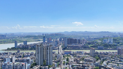 航拍四川泸州城市建设泸州大景