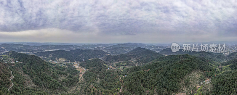 祖国青山绿色壮丽河山航拍全景图