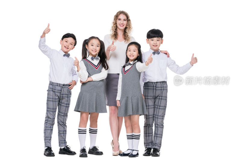 女外教指导小学生学习