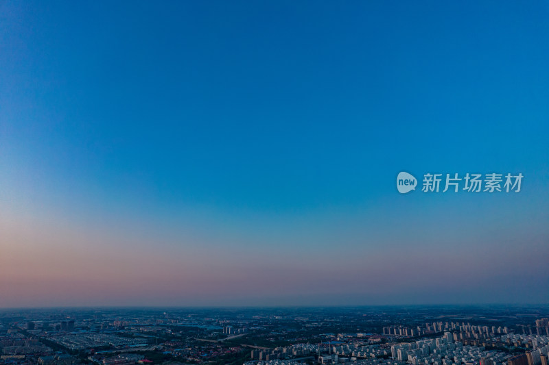 山东青州城市日落晚霞夕阳航拍摄影图