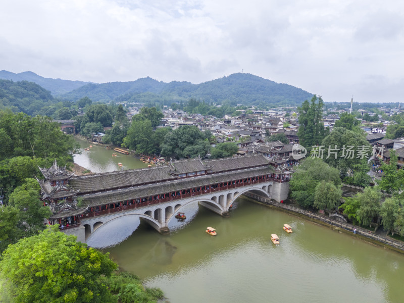 成都市崇州街子古镇航拍