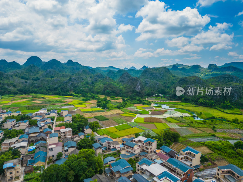 桂林乌桕滩竹江村航拍