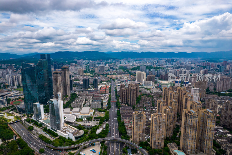 福建福州城市风光天际线航拍摄影图