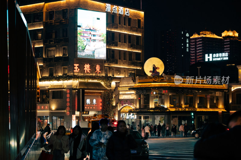 太平老街牌坊夜景特写