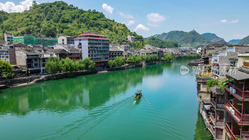 航拍贵州镇远古镇5A景区