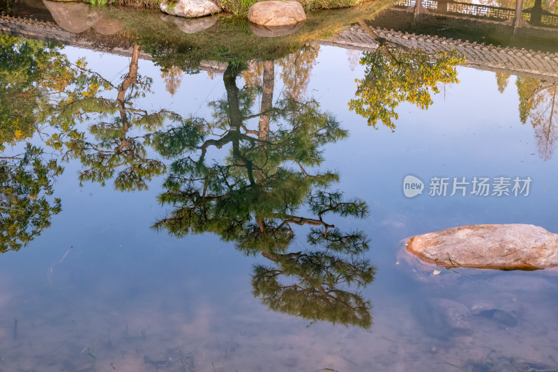 晴朗的午后，扬州瘦西湖江南园林风景