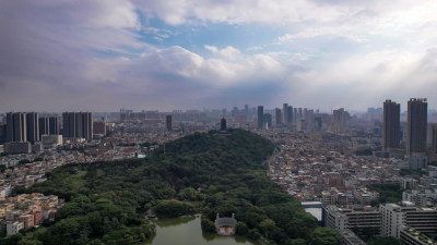 广东佛山千灯湖城市风光航拍