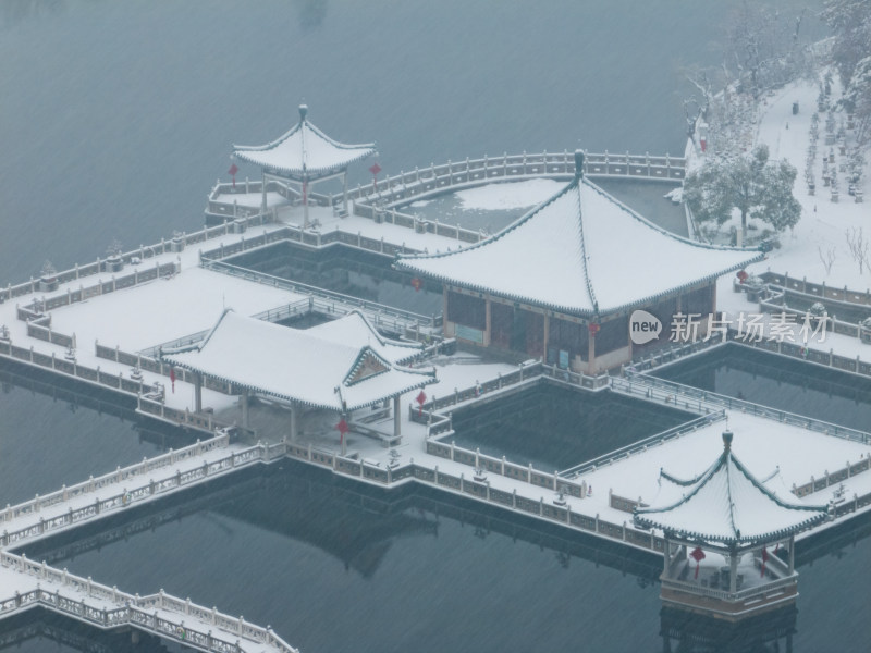 武汉东湖风景区雪景风光