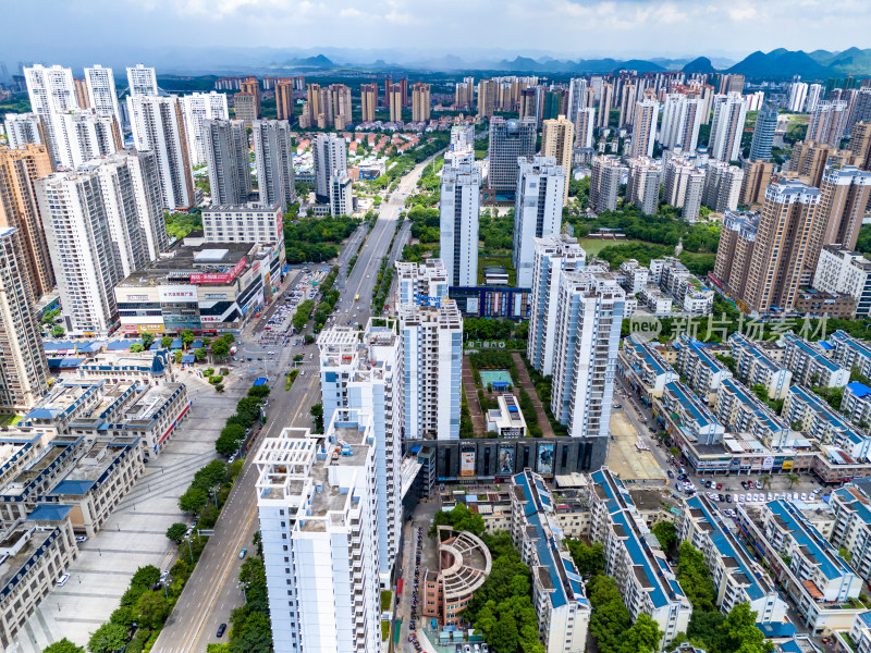 来宾城市建设城市发展航拍图