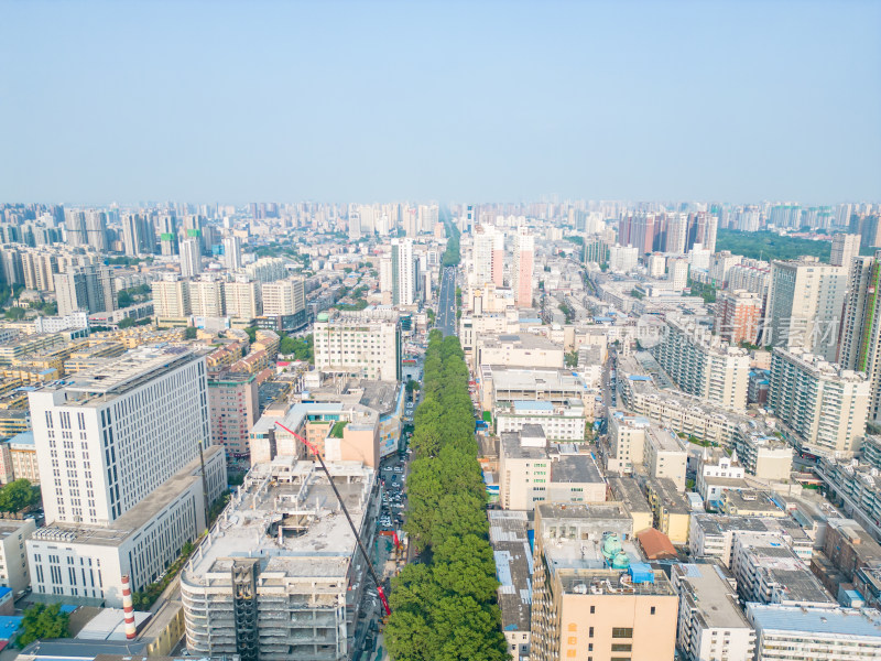 河南新乡市城市风光夜景航拍图