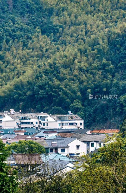 绍兴会稽山山林环抱的民居聚落