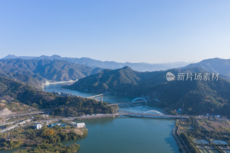 浙江丽水城区风光航拍全景