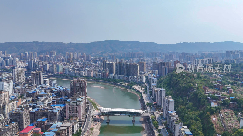 航拍四川达州建设达州大景