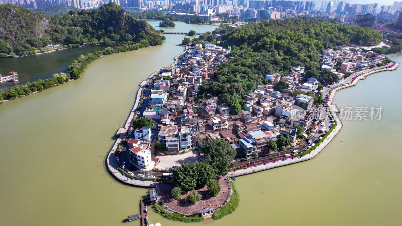 广东肇庆星湖景区七星山5A景区航拍