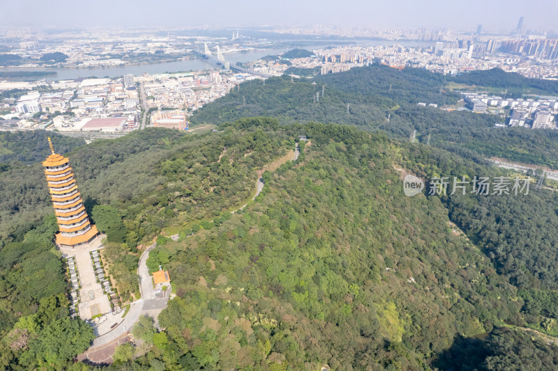 广东江门城市风光白水带公园航拍摄影图