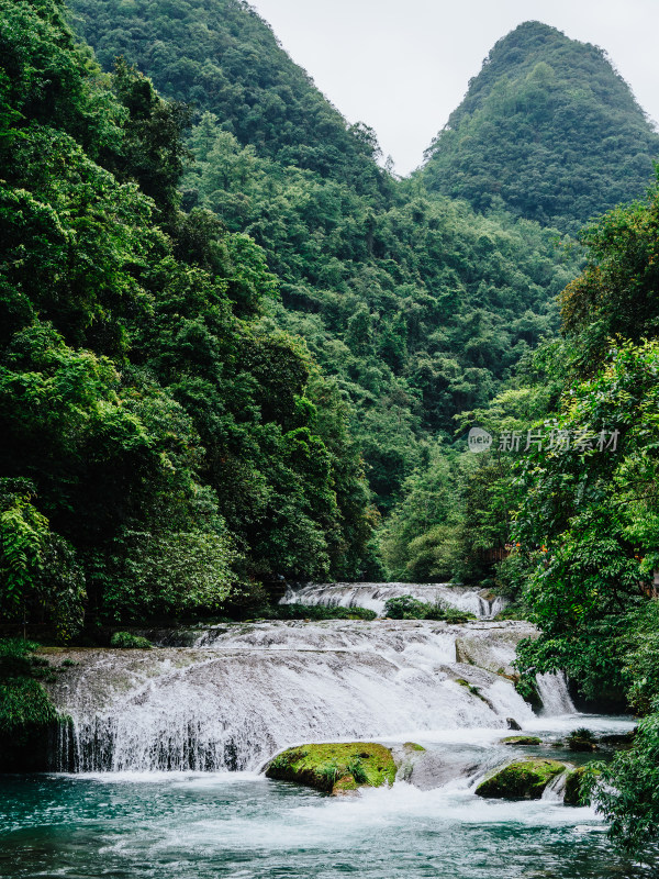 黔南荔波小七孔景区六十八级跌水瀑布