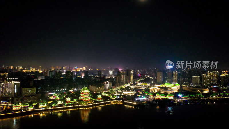 南昌滕王阁红谷滩夜景