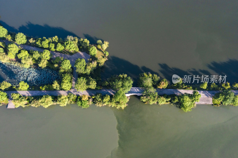 杭州滨江区白马湖景区航拍