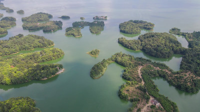 湖北赤壁陆水湖4A景区航拍