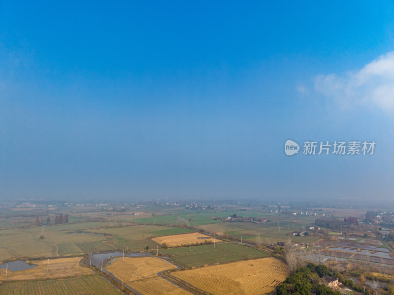 乡村田园风光俯瞰景象