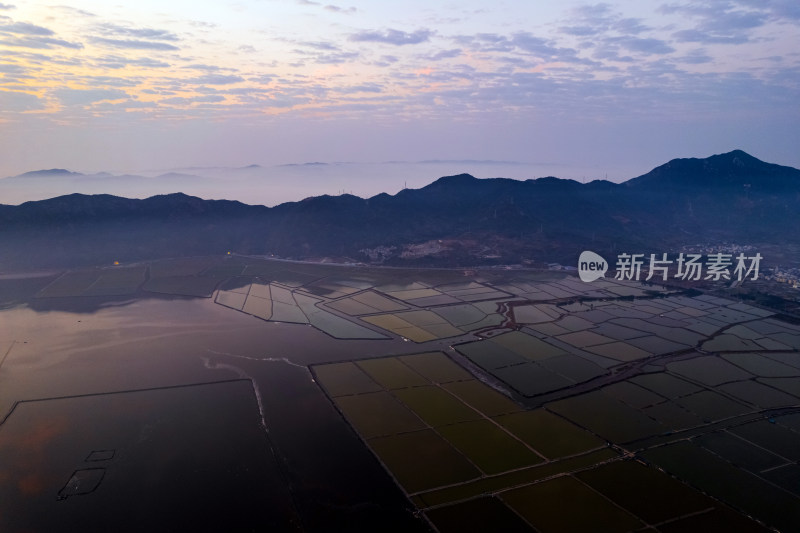 福建霞浦滩涂海上日出朝霞自然风光