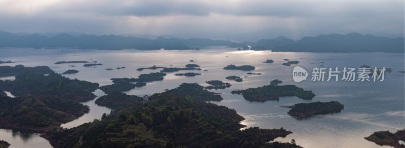 杭州千岛湖山峰高山云海风光航拍