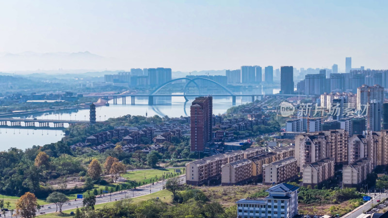 江西上饶城市风光航拍