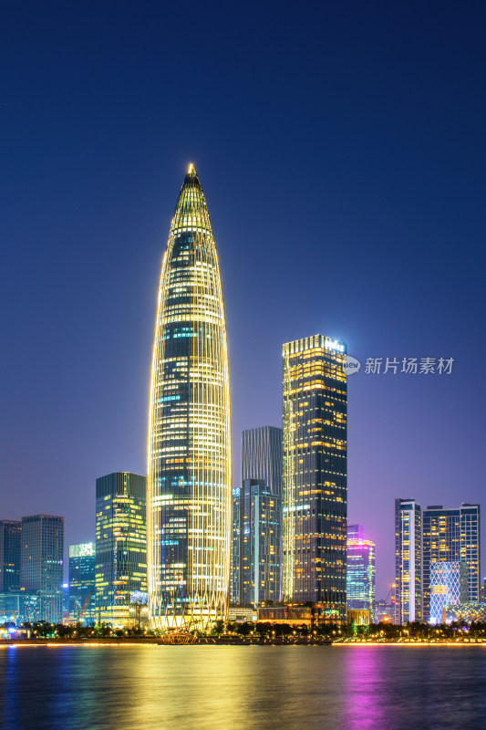 深圳人才公园地标建筑华润大厦夜景