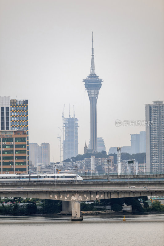 广东珠海香洲区白石桥遥看新葡金澳门塔