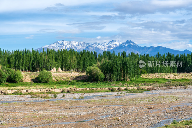 夏季高原草地湿地景观 新疆克州乌恰西极