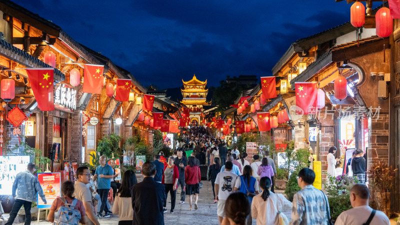 国庆四川凉山彝族自治州西昌建昌古城夜景