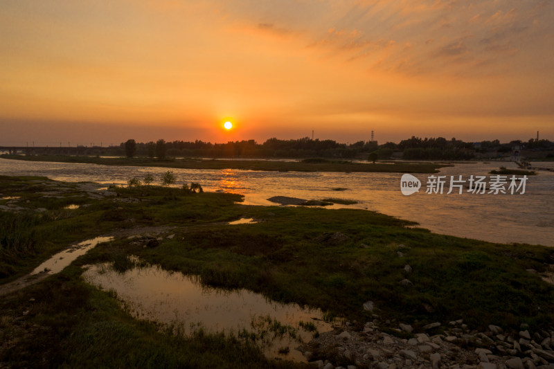 晚霞夕照大汶河