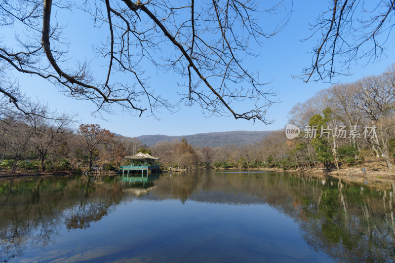 南京钟山风景区流徽榭水景